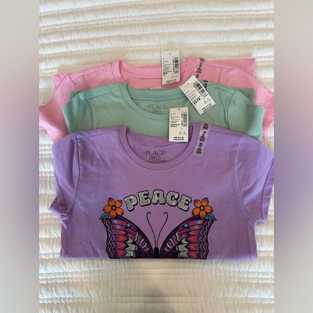 NWT Children’s Place Graphic Tee Shirts (3) Size 4, 5/6